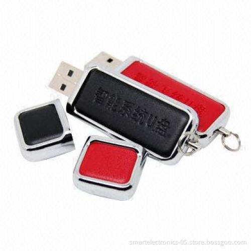 Leather Flower-shaped USB Flash Drive, 64MB to 128GB Flash Memory Capacity